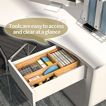 Organize with Bamboo Drawer Storage Set - Stackable & Stylish