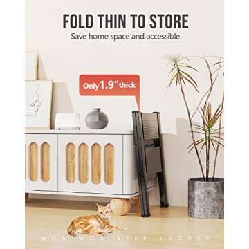 WOA WOA 2 Step Ladder - Lightweight & Foldable