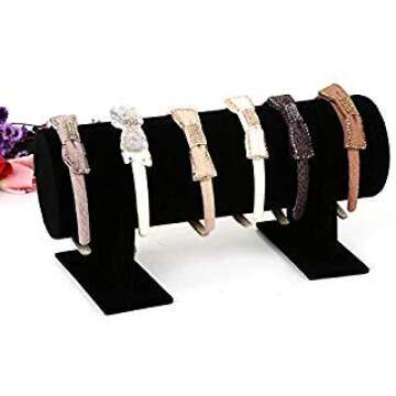 Yi-Yi headband holder display stand headband organizer Velvet Hovering T-Bar Detachable Jewelry Headband