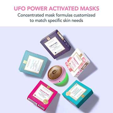 FOREO UFO Face Mask Treatment, Full LED Spectrum & Red Light Therapy For Face, Warming, Face Moisturizer, Dark Spot & Acne Scar Treatment For Face, Anti Aging, Nourishing, Pearl Pink