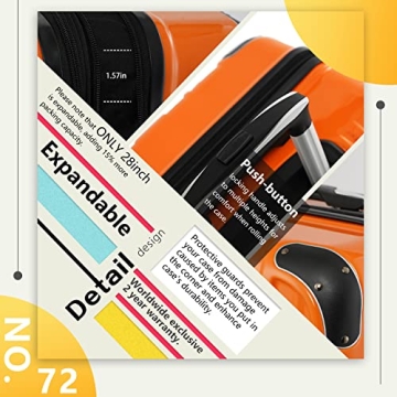 Coolife Luggage Expandable 20in 24in 28in Spinner Suitcase