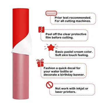 TECKWRAP 001 Vinyl Matte Adhesive Vinyl for Craft Decal Projects 1ft x 5ft, Matte Pure Red