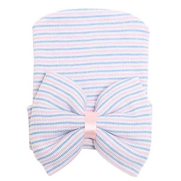 Cute Zando Newborn Hospital Hats with Big Bow for Gift
