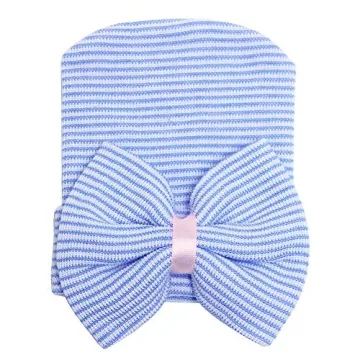 Cute Zando Newborn Hospital Hats with Big Bow for Gift