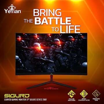 YEYIAN Sigurd 3001 27” Curved PC Gaming Monitor with 165Hz Refresh Rate