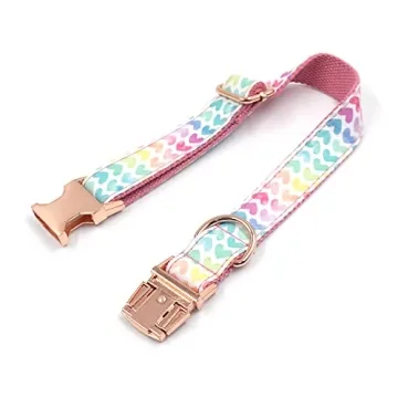 Personalized Heart Print Dog Collar with Custom Engraving