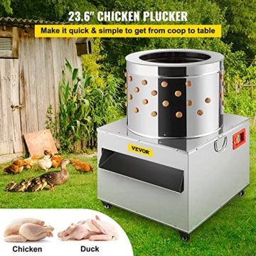 VEVOR Chicken Poultry Plucker Efficient Feather Removal Machine