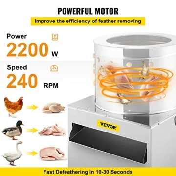 VEVOR Chicken Poultry Plucker Efficient Feather Removal Machine