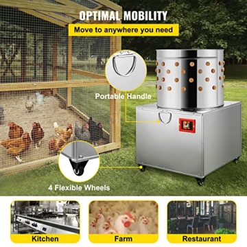 VEVOR Chicken Poultry Plucker Efficient Feather Removal Machine