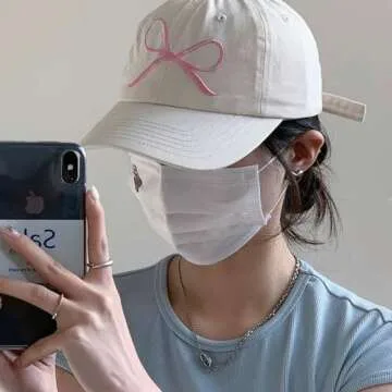 Bow-Tie Baseball Cap for Women Fashion Sun Hats for Women Trucker Hat Y2k Sun Cap Visor Cap Hiking Travel Trendy 2025 Navy