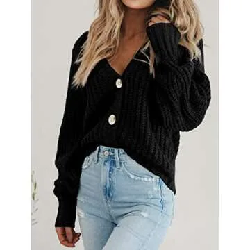 PRETTYGARDEN Women's Classic V-Neck Button Cardigan