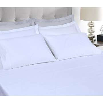 Threadmill 100% Cotton Sheets for King Size Bed | 4 Pc King Bed Sheets Set | Soft, Breathable Lightw...