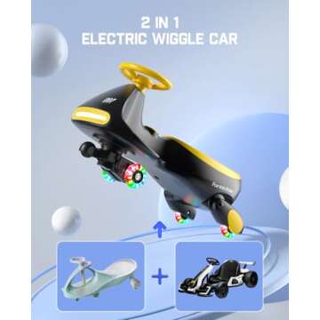 FanttikRide 12V N7 Pro Electric Wiggle Car with Pedal, Rechargeable Battery, CyberWiggle, 2 in 1 Swi...