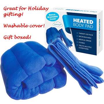 XL Heating Pad for Neck and Shoulders and Back, Microwavable Heating Pads, Microwave Heating Pad Microwavable, Natural Moist Heat Therapy Pad with Washable Cover. Heat Pad Microwavable, 1 Piece 22x13”