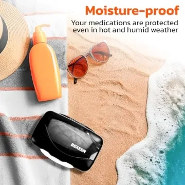 Travel Pill Organizer for Meds - Compact 8 Compartment Design