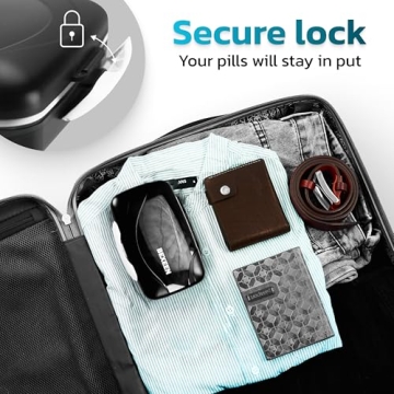 Travel Pill Organizer for Meds - Compact 8 Compartment Design