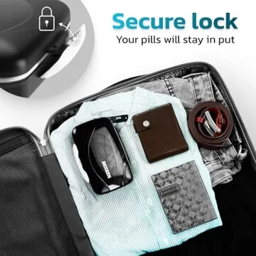 Travel Pill Organizer for Meds - Compact 8 Compartment Design