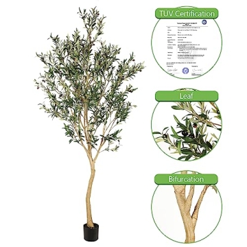 8ft Realistic Artificial Olive Tree for Home Decor