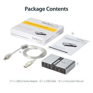 StarTech.com 7.1 USB Sound Card - External Sound Card for Laptop with SPDIF Digital Audio - Sound Card for PC - Silver (ICUSBAUDIO7D)