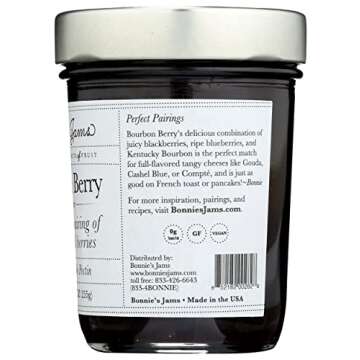 Bonnies Jams Bourbon Berry Jam, 9 OZ