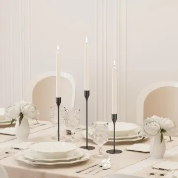 NLBTW Matte Black Taper Candle Holders Set of 3