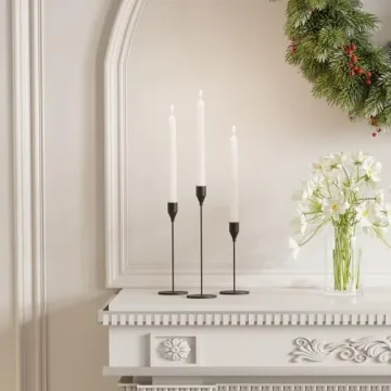 NLBTW Matte Black Taper Candle Holders Set of 3