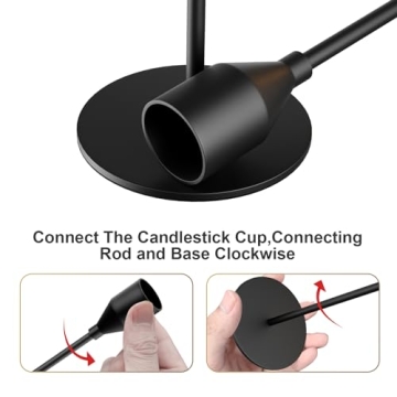 NLBTW Matte Black Taper Candle Holders Set of 3