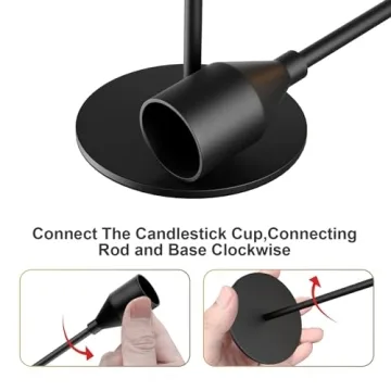 NLBTW Matte Black Taper Candle Holders Set of 3