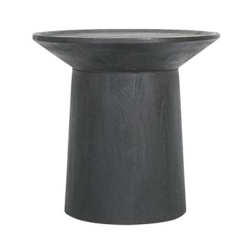 Benjara 20 Inch Mango Wood Side End Table - Matte Black
