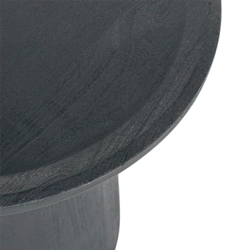 Benjara 20 Inch Mango Wood Side End Table - Matte Black