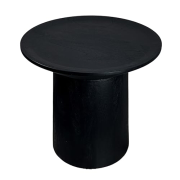 Benjara 20 Inch Mango Wood Side End Table - Matte Black