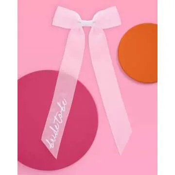 xo, Fetti Bride to Be Embroidered Hair Bow Bachelorette Party Decorations White Organza | Bridal Shower Supplies, Bridesmaid Favors, Wedding Gift, Engagement Accessory
