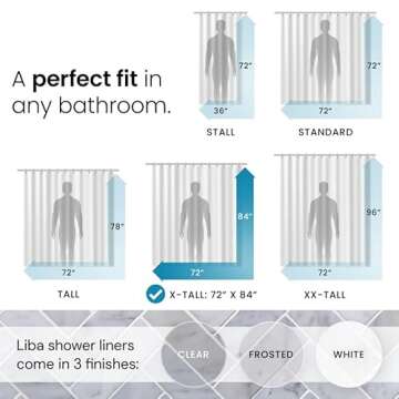 LiBa Waterproof Plastic Shower Curtain - Bathroom Shower Curtain Premium PEVA Non-Toxic with Rust Pr...