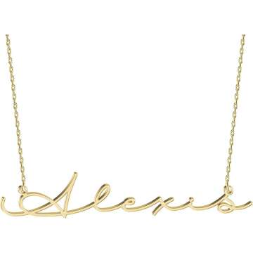 Personalized UMAGICBOX Sterling Silver Name Necklace, 15 Stylish Fonts for Unique Customization