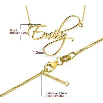 Custom Sterling Silver Name Necklace for Women & Girls