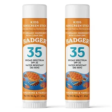 Badger Kids Sunscreen Stick SPF 35, Organic, Reef Friendly, Water Resistant - Perfect for Family Out...