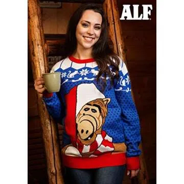Fun Costumes Alien Life Form Ugly Christmas Sweater Adult Movie Theme Clothing Blue
