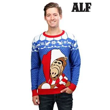 Fun Costumes ALF Ugly Christmas Sweater for Adults 80s Theme
