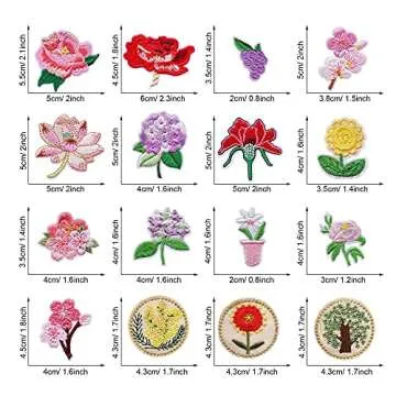 Woohome 23 PCS Iron on Flower Patches for Creative DIY
