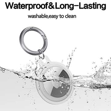 Soft TPU Case Compatible with Apple AirTags 2021, Protective Anti-Scratch Lightweight Waterproof Cover with Key Ring for AirTags Finder Tracker Keychain