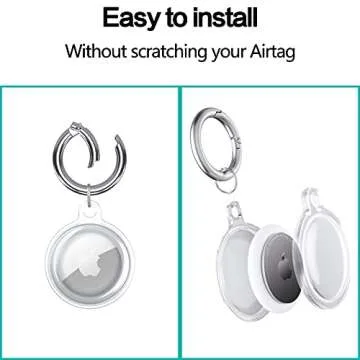 Soft TPU Case Compatible with Apple AirTags 2021, Protective Anti-Scratch Lightweight Waterproof Cover with Key Ring for AirTags Finder Tracker Keychain