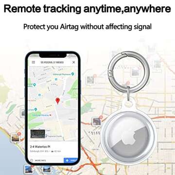 Soft TPU Case Compatible with Apple AirTags 2021, Protective Anti-Scratch Lightweight Waterproof Cover with Key Ring for AirTags Finder Tracker Keychain