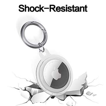 Soft TPU Case Compatible with Apple AirTags 2021, Protective Anti-Scratch Lightweight Waterproof Cover with Key Ring for AirTags Finder Tracker Keychain