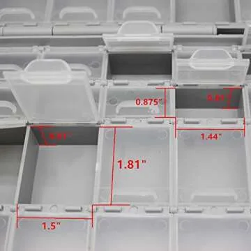 AideTek BOXALL48 48 Lids Empty Enclosure SMD SMT Organizer Size 6 inch 9 Inch Surface Mount
