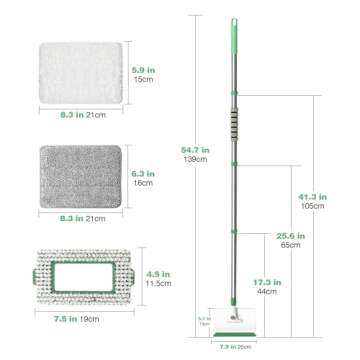 DALIPER Baseboard Cleaner Tool with Adjustable Handle - Wall & Floor Cleaner