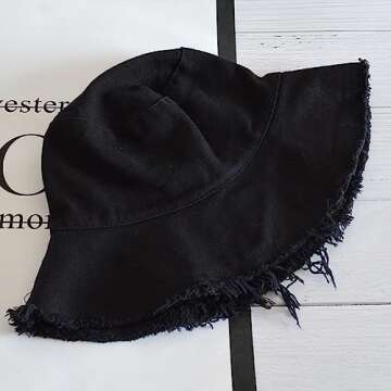 Fashion Frayed Bucket Hat for Men Women - Sun Protection
