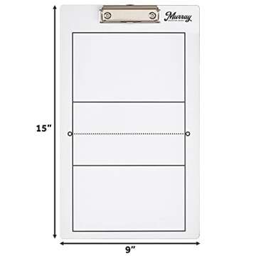Murray Sporting Goods Dry Erase Coaches Clipboard for Volleyball