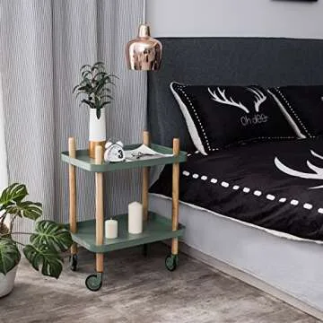 Stylish Sofa Side Table with Wheels for Easy Organization