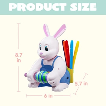 JOYIN Motorized Easter Egg Decorator Kit, Easter Busy Bunny Egg Spinner Whirler Decorating Machine with 10 Non-Toxic Markers for Kids Craft Activities