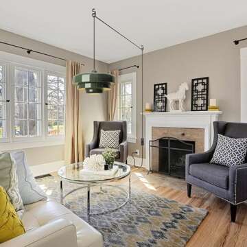 DoungRos Plug-in Green Pendant Light Fixtures, 16FT Hanging Lights with Plug in Cord 3-Layer Shade M...